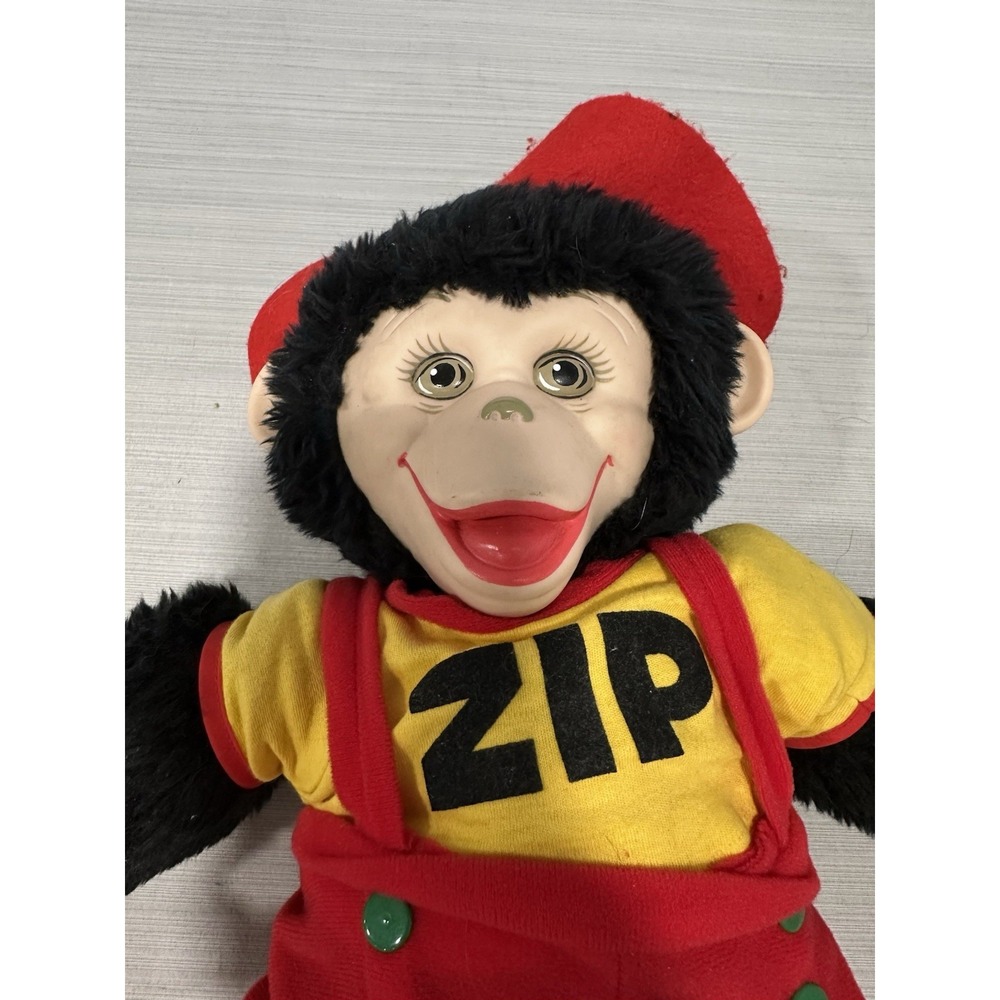 Zip the Monkey Rubber Face Plush Doll 1984 Dakin‎ Fun Farm 16" Vintage ~ AS IS - Picture 2 of 10